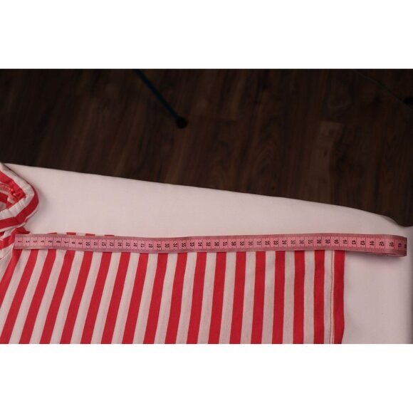 Michael Kors Pink & White Striped Shirt Sleeve Tee Shirt Size Medium‎ - Picture 7 of 12